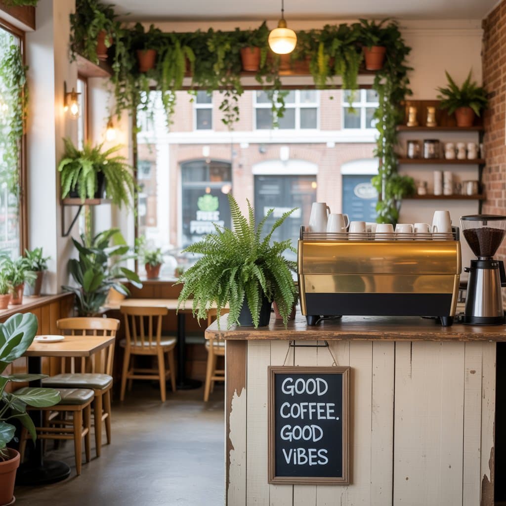 Nature Inspired Coffee Shop Interior