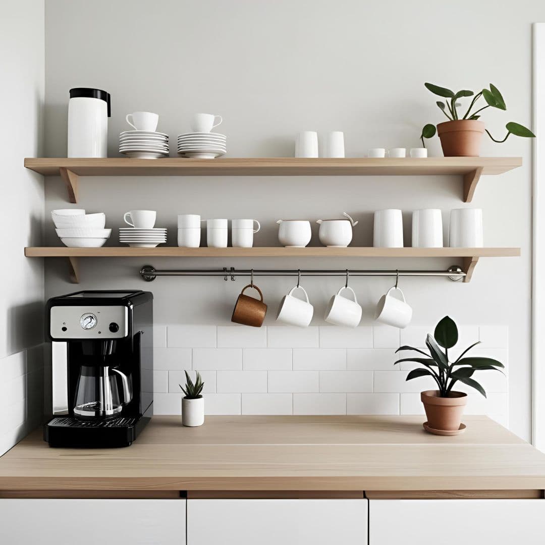 Scandinavian minimalist coffee bar