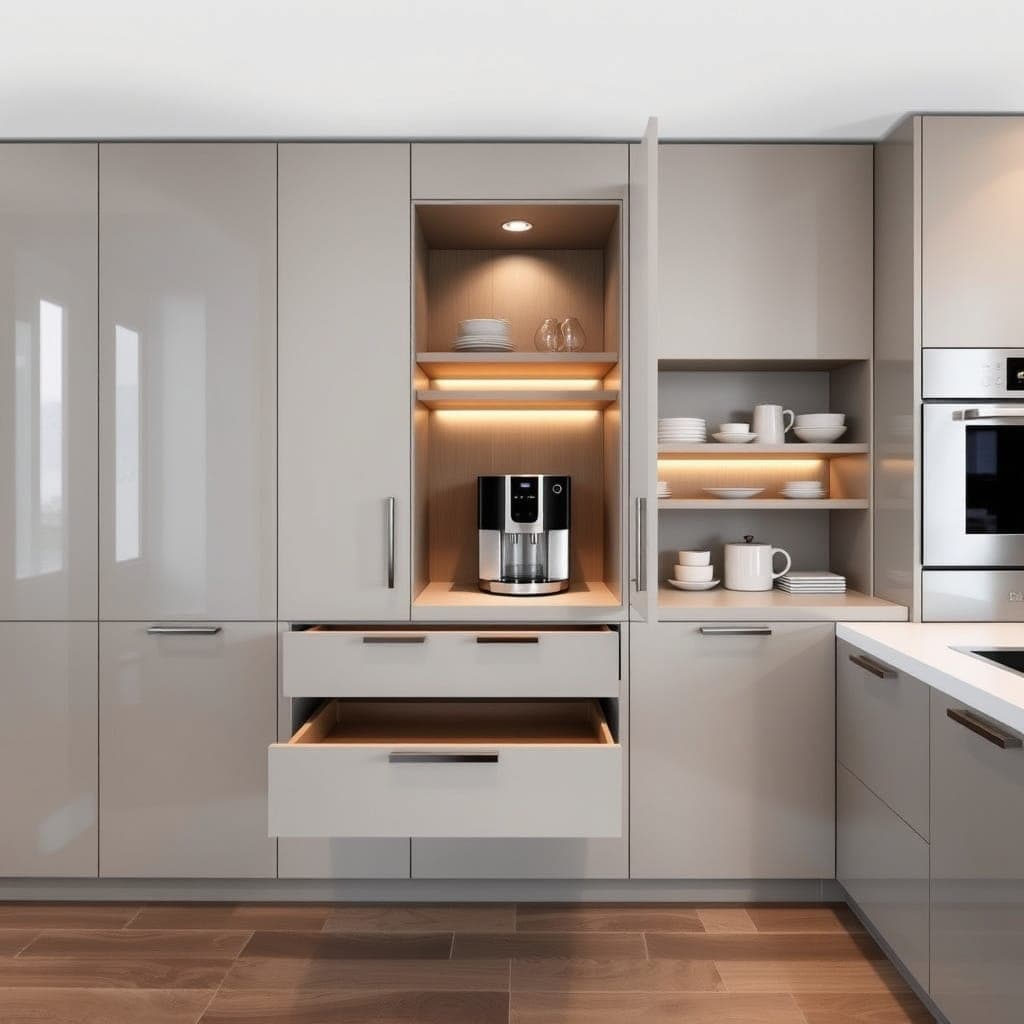 Built-in coffee bar cabinet for small spaces