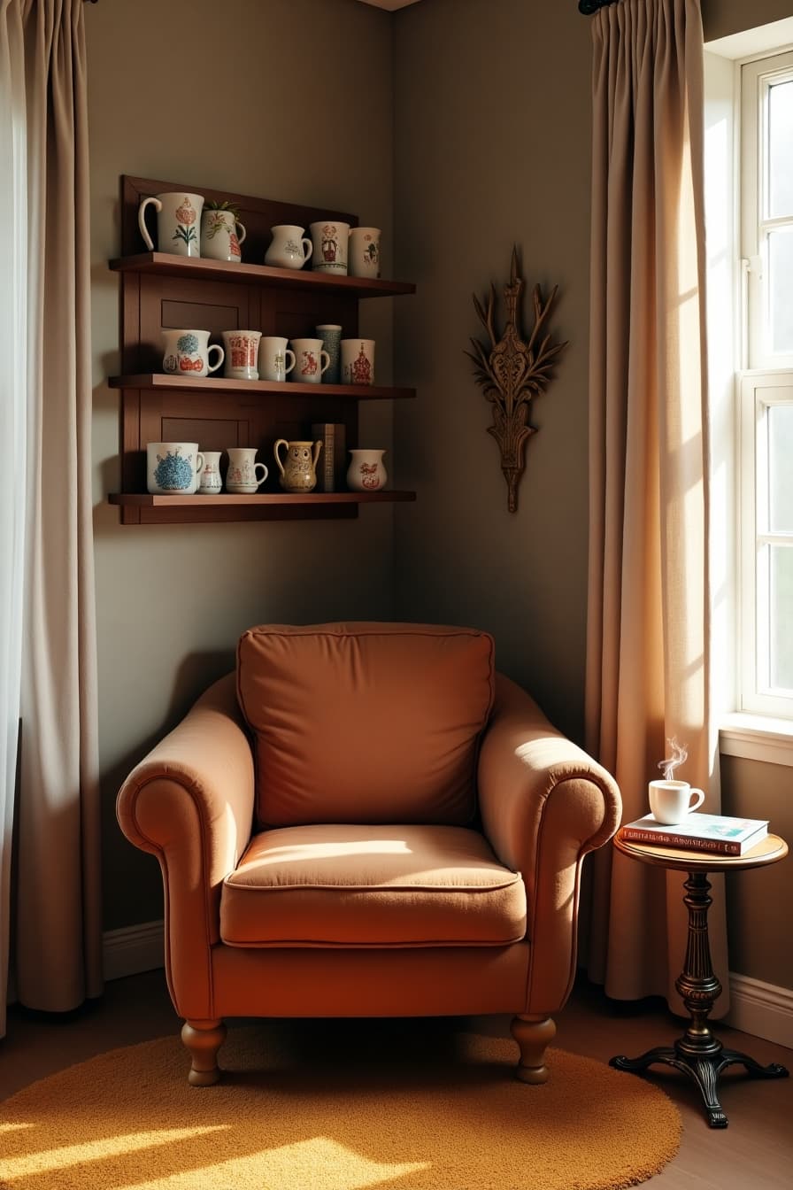 Corner coffee bar nook idea