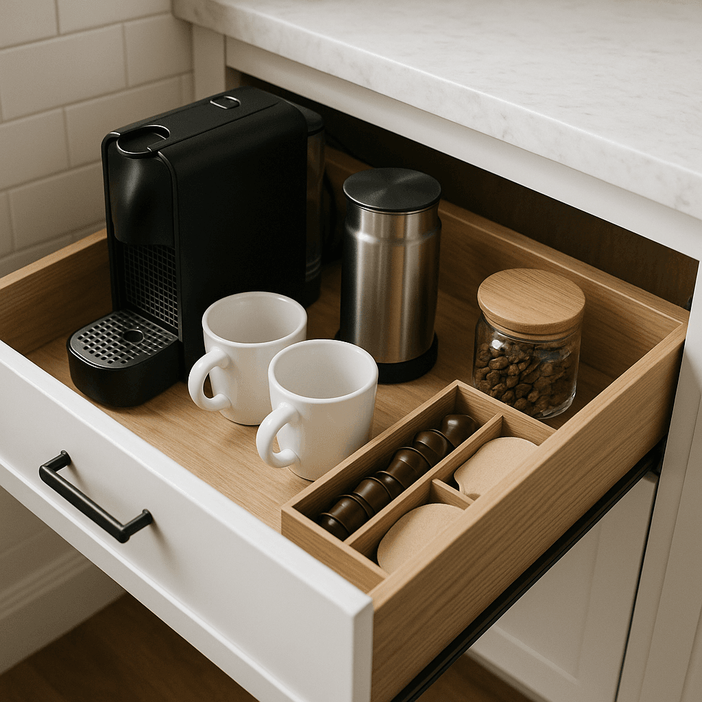 Coffee drawer idea for small spaces