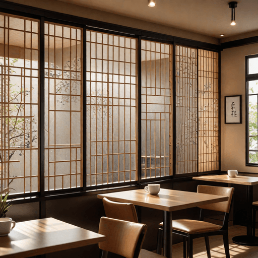 Shoji Screen Dividers in Coffee Shop