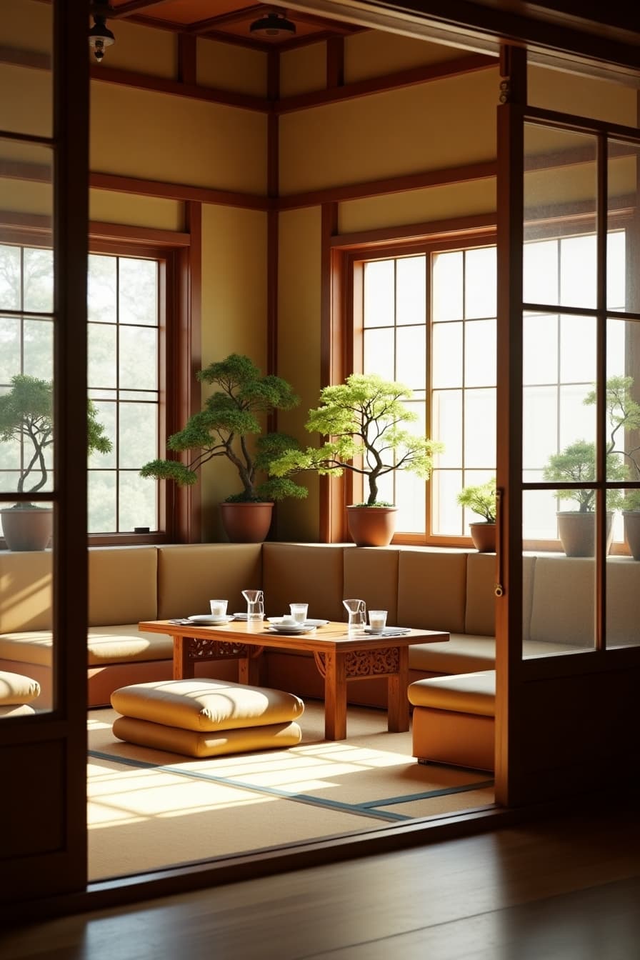 Tatami Seating in a Japanese Coffee Shop