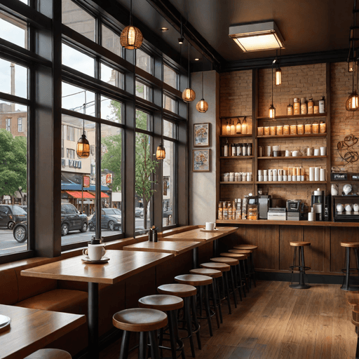 Bar Seating Facing Window in Japanese Coffee Shop