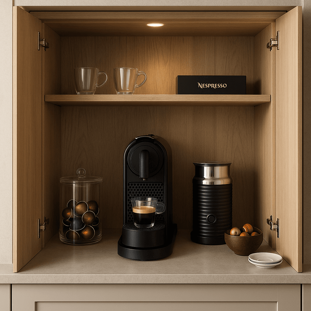 Hidden Coffee Cabinet Station
