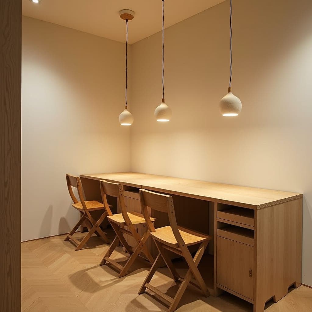 Multi-functional furniture in a tiny coffee shop